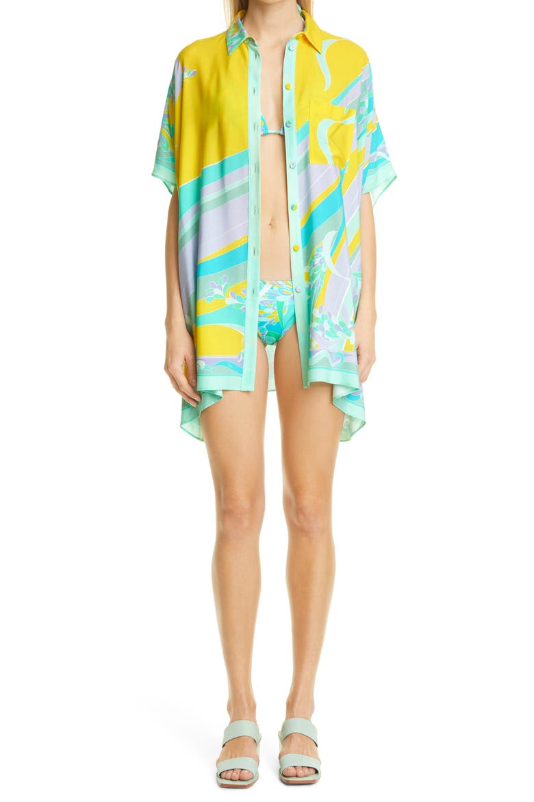 Lily Print String Bikini Bottoms, Alternate, color, 065 TURQUOISE WISTERIA