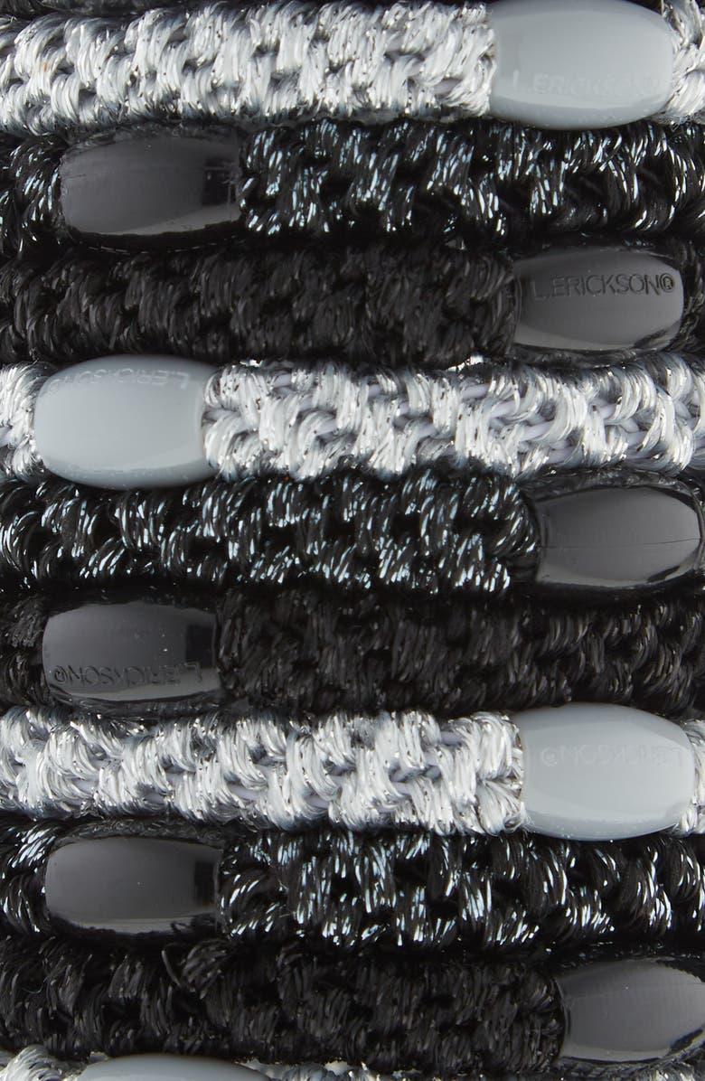 L. Erickson Grab & Go 15-Pack Braided Ponytail Holders, Alternate, color, Black Metallic
