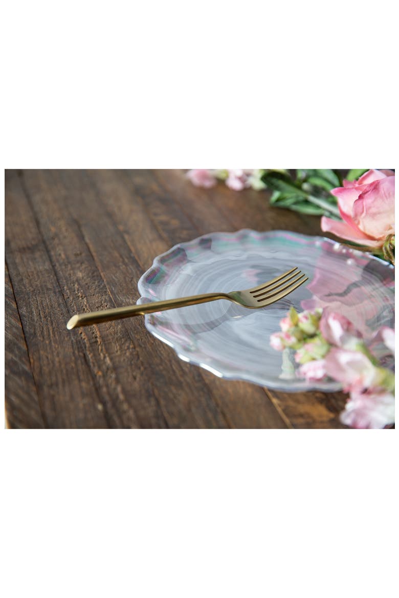 Lorelei Set of 4 Iridescent Charger Plates, Alternate, color, CLEAR