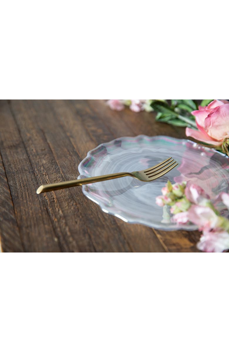 Fortessa Lorelei Set of 4 Iridescent Charger Plates, Alternate, color, Clear