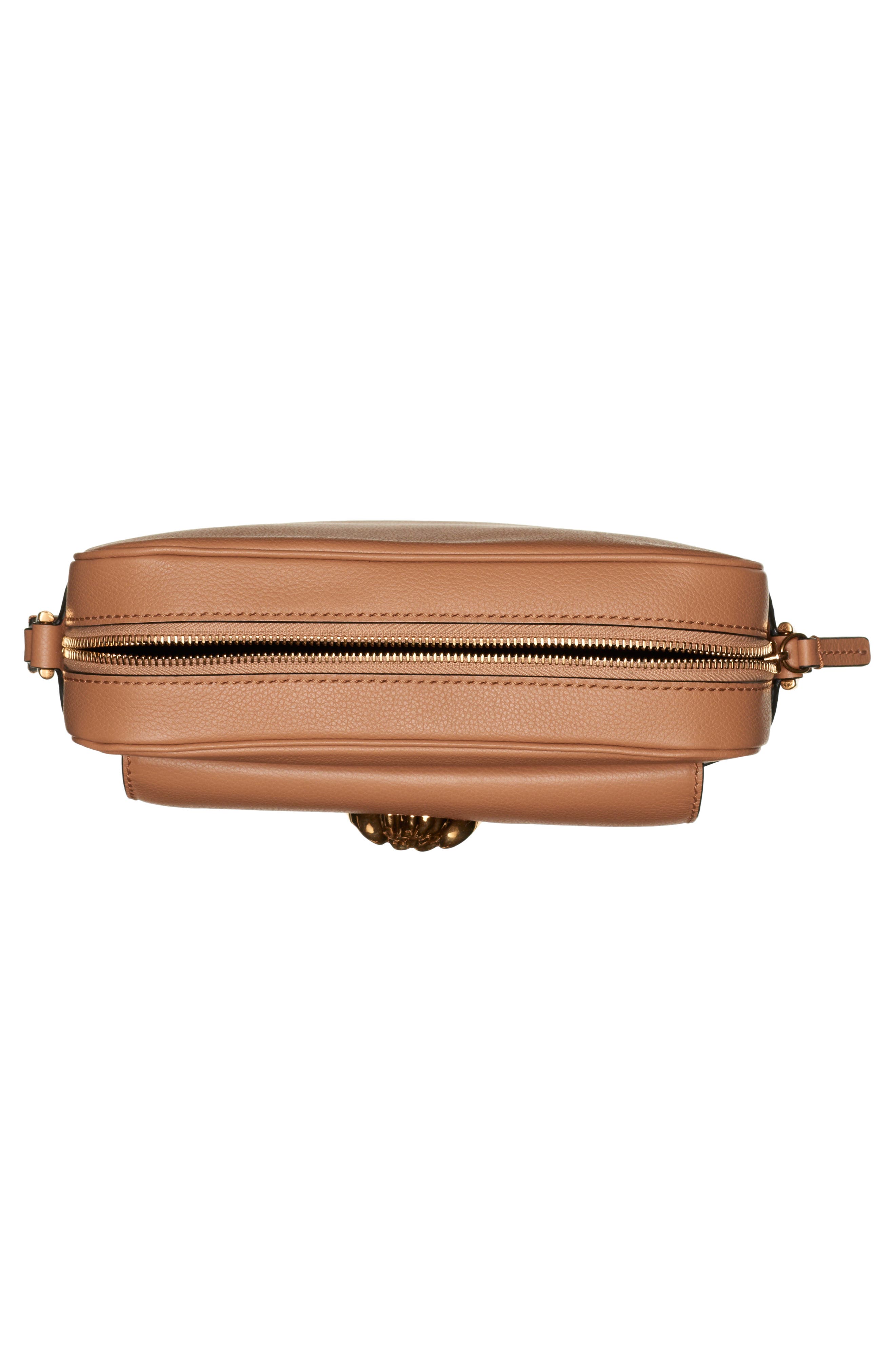 Medusa Leather Crossbody Camera Bag, Alternate, color, CARAMEL VERSACE GOLD