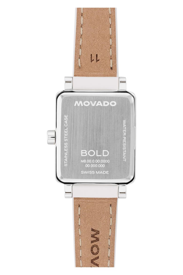Mini Bold Evolution 2.0 Tank Leather Strap Watch, 20mm x 23mm, Alternate, color, GREEN