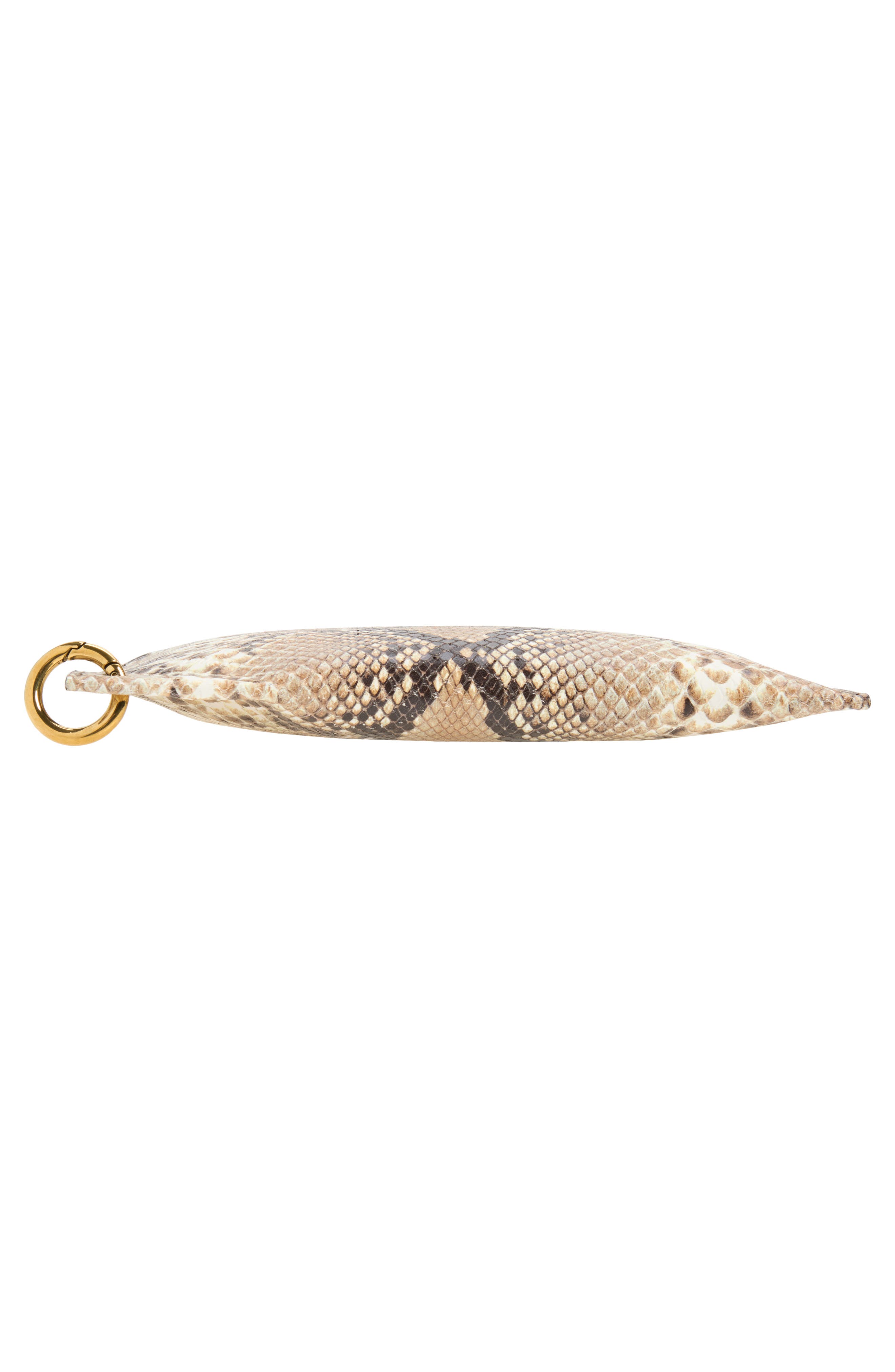 Chloé Spin Snakeskin Embossed Leather Zip Pouch, Alternate, color, Dusty Beige