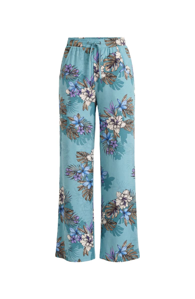 Lords of Harlech Exotic Floral Womens Wide Leg Lounge Pant, Alternate, color, Exotic Floral Teal