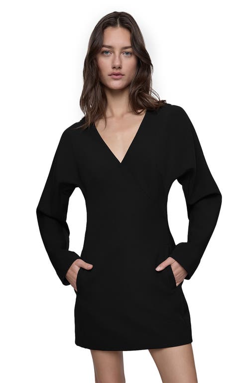 Rebecca Minkoff Blakely Sculpted Long Sleeve Minidress In True Black