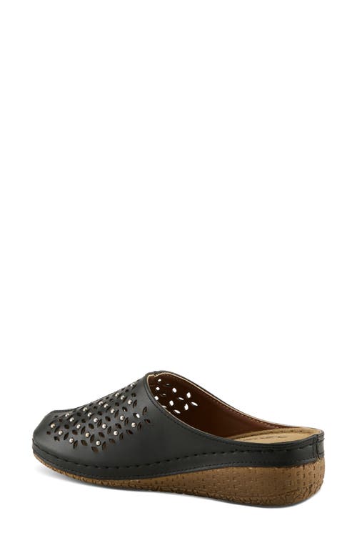Flexus By Spring Step Laser-cut Mule In Black