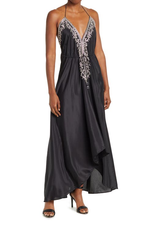 Embellished Halter Maxi Dress