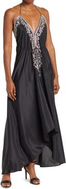 RANEES Embellished Halter Maxi Dress