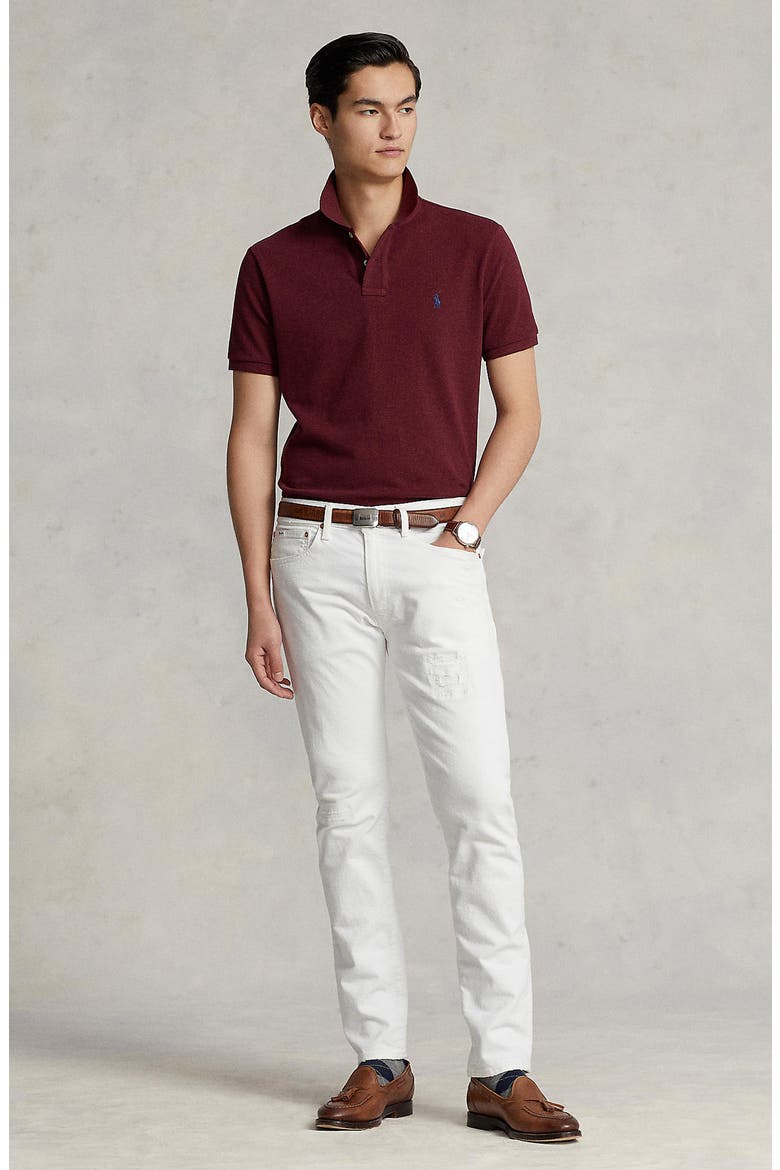 Solid Cotton Polo Shirt, Alternate, color, SPRING WINE HEATHER