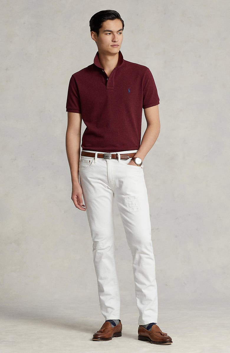 Polo Ralph Lauren Solid Cotton Polo Shirt, Alternate, color, Spring Wine Heather
