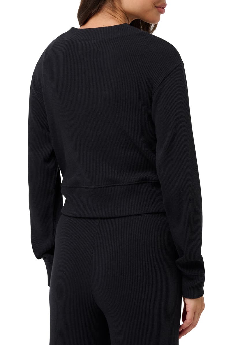 TravisMathew Evening Retreat Rib Cardigan, Alternate, color, Black