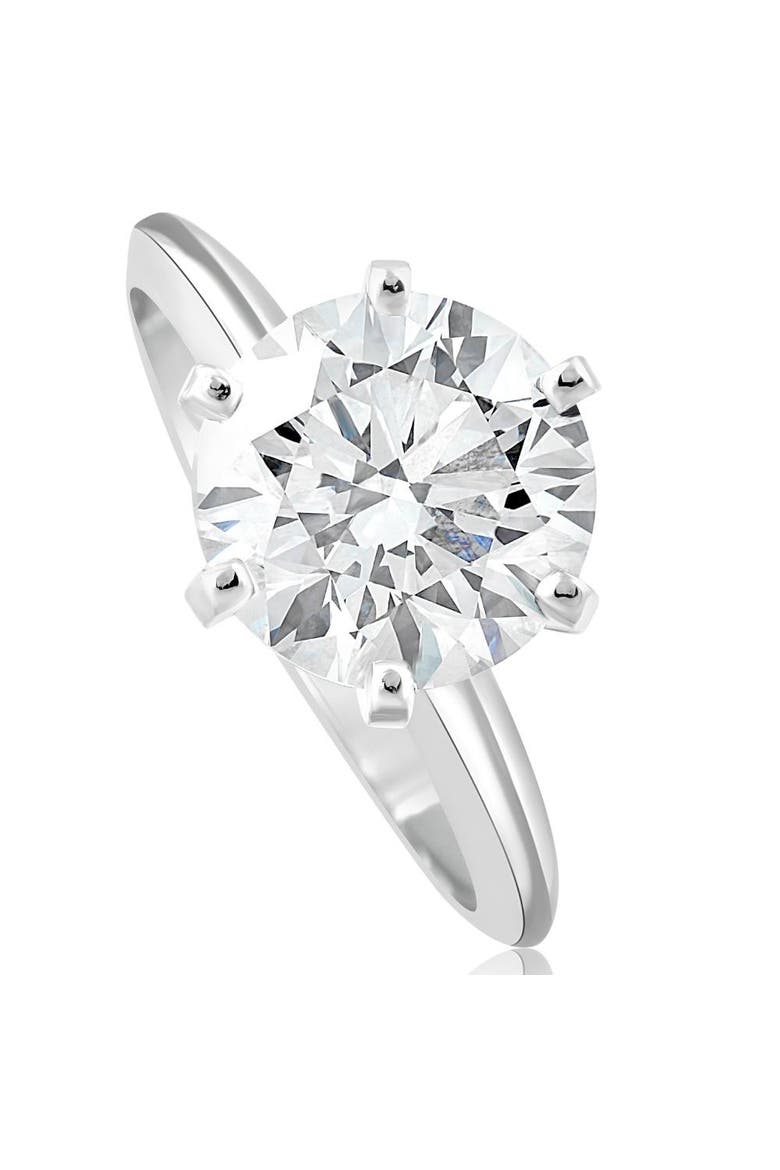 Certified 3 Ct Diamond Solitaire Platinum Engagement Ring Lab Grown, Alternate, color, Platinum