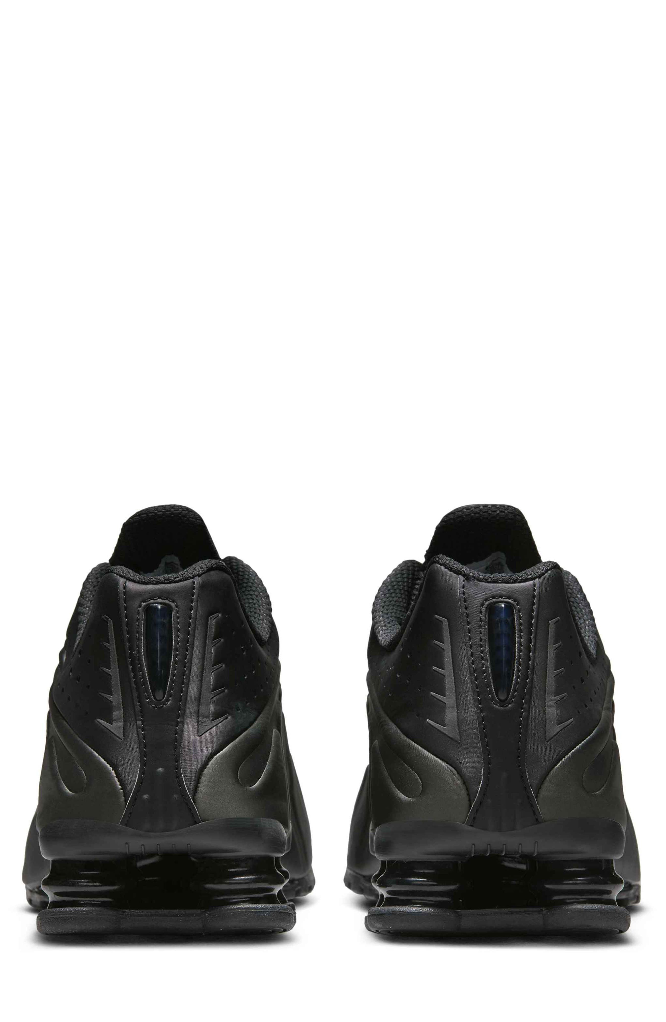 Nike Shox R4 Sneaker, Alternate, color, 001 Black/Black/Bright Crimson/Black