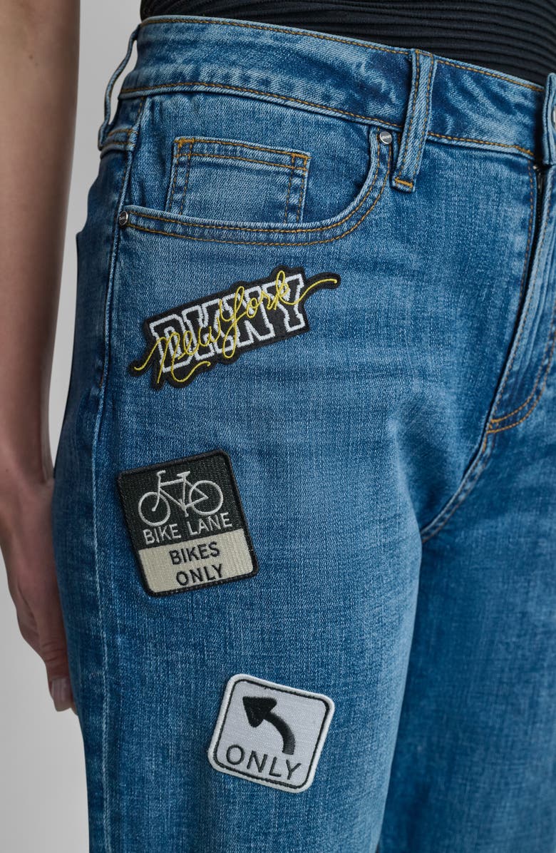 DKNY Appliqué Straight Leg Jeans, Alternate, color, Tribeca Wash