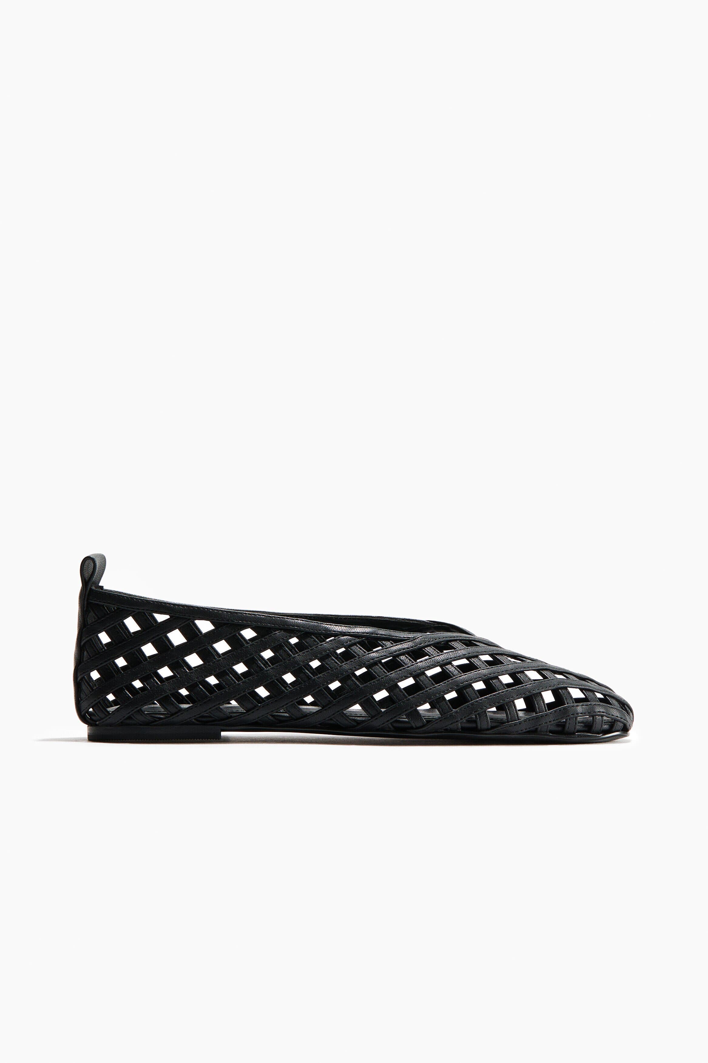 H&M Braided-look Ballet Flats, Alternate, color, Black