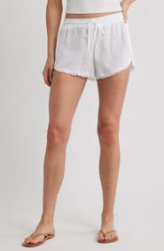 Cloth & Stone Fray Hem Drawstring Shorts