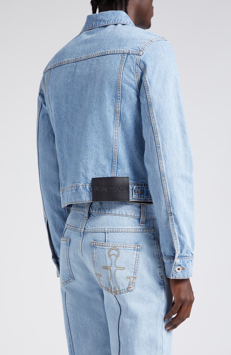 JW Anderson Padlock Strap Denim Trucker Jacket, Alternate, color, 