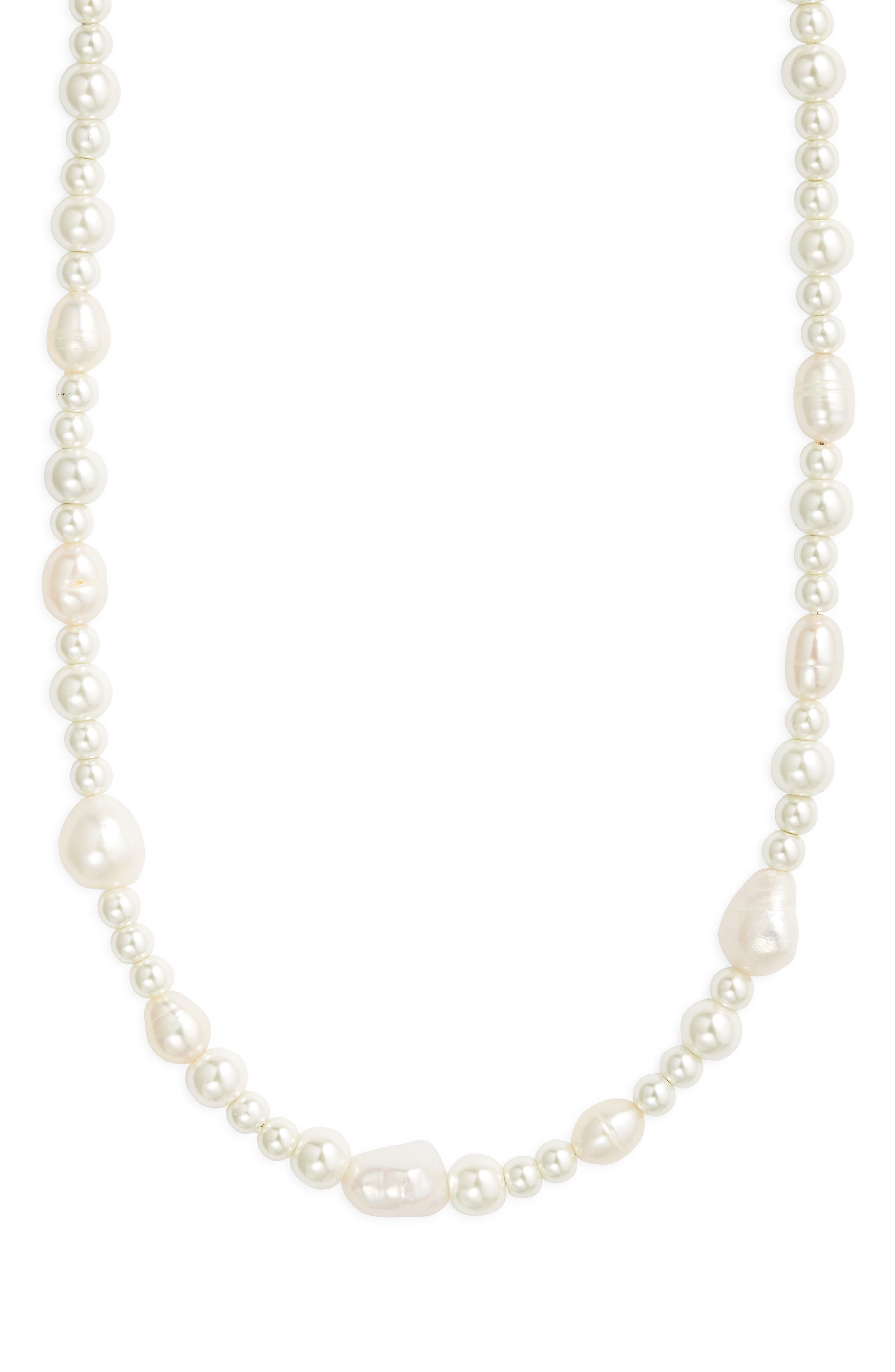 Nordstrom Faux & Freshwater Pearl Necklace