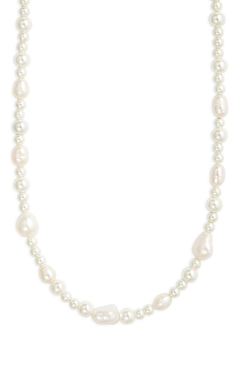 Nordstrom Faux & Freshwater Pearl Necklace, Main, color, 