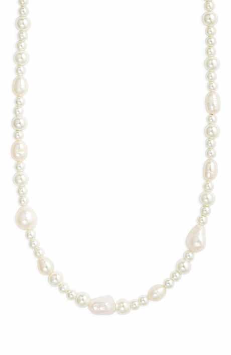 Nordstrom Faux & Freshwater Pearl Necklace