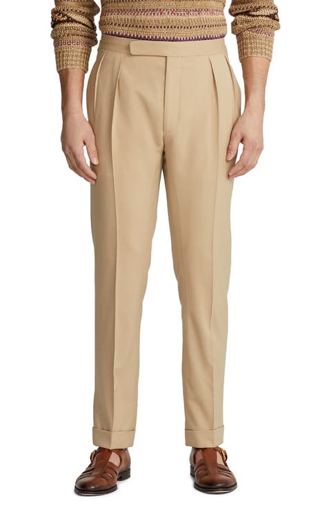 Gregory Pleated Wool Gabardine Trousers