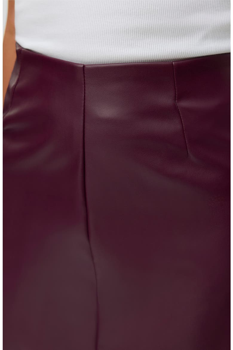 Nelly High Waist Faux Leather Miniskirt, Alternate, color, WINETASTING