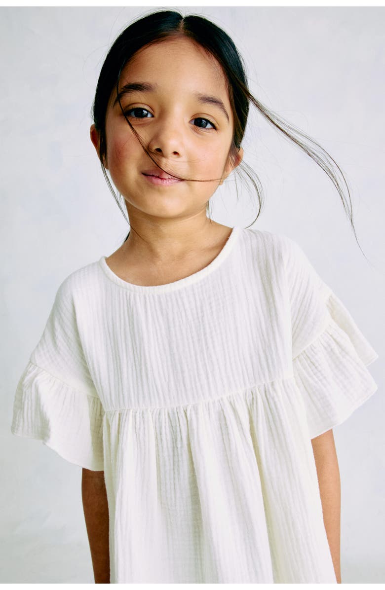 H&M Cotton Muslin Dress, Alternate, color, White