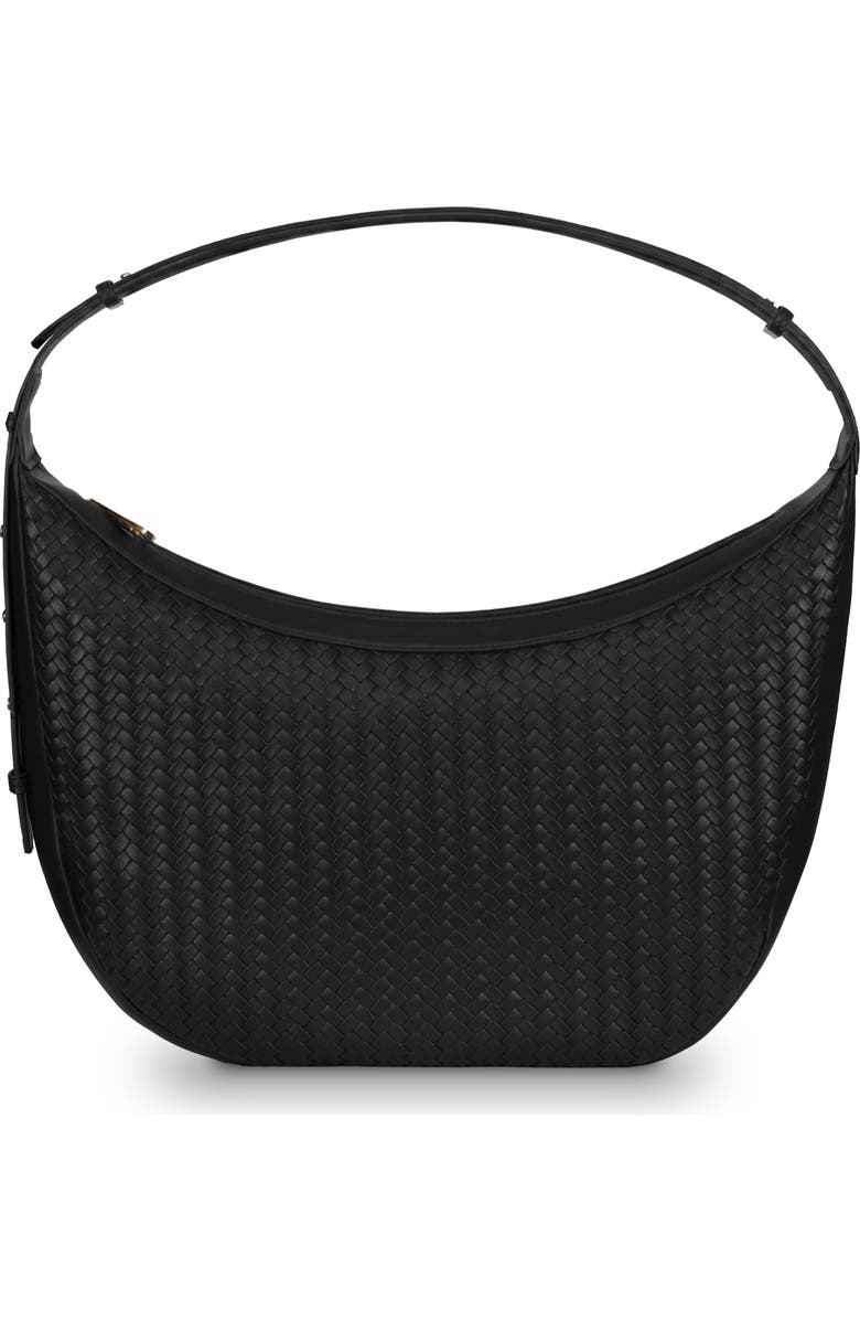 Youzey The Crescent Woven Shoulder Bag, Main, color, Black