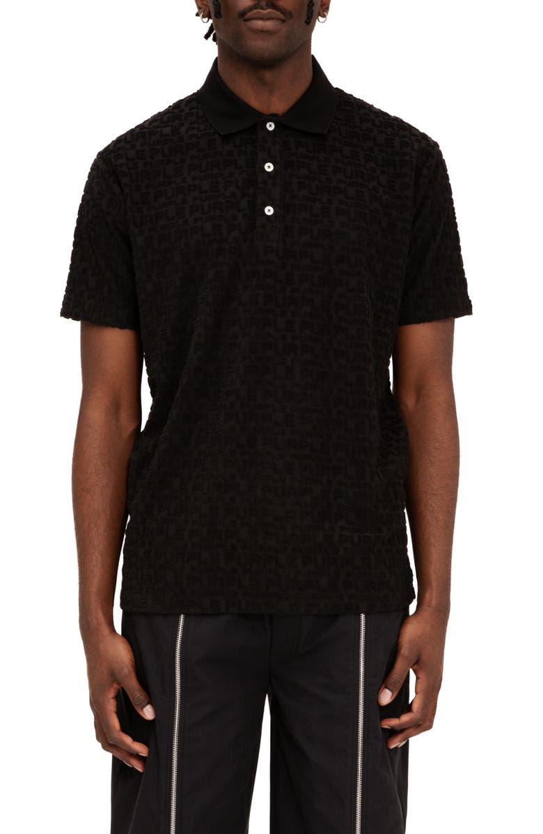 PURPLE BRAND Textured Terry Cloth Polo, Main, color, 