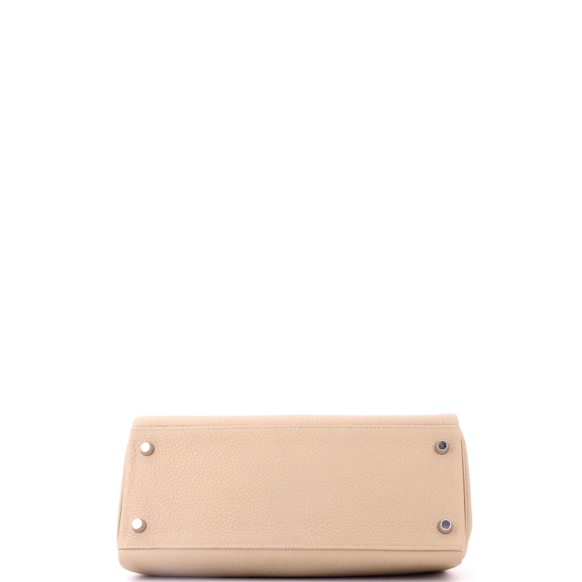 Kelly Handbag Light Clemence with Palladium Hardware 28, Alternate, color, White