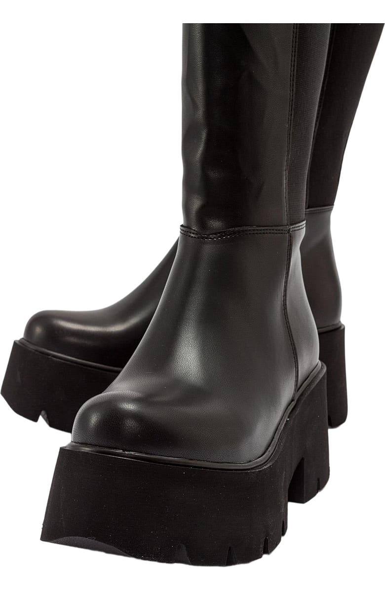 Prologue Shoes Solo Platform Boot, Alternate, color, Black Faux Leather