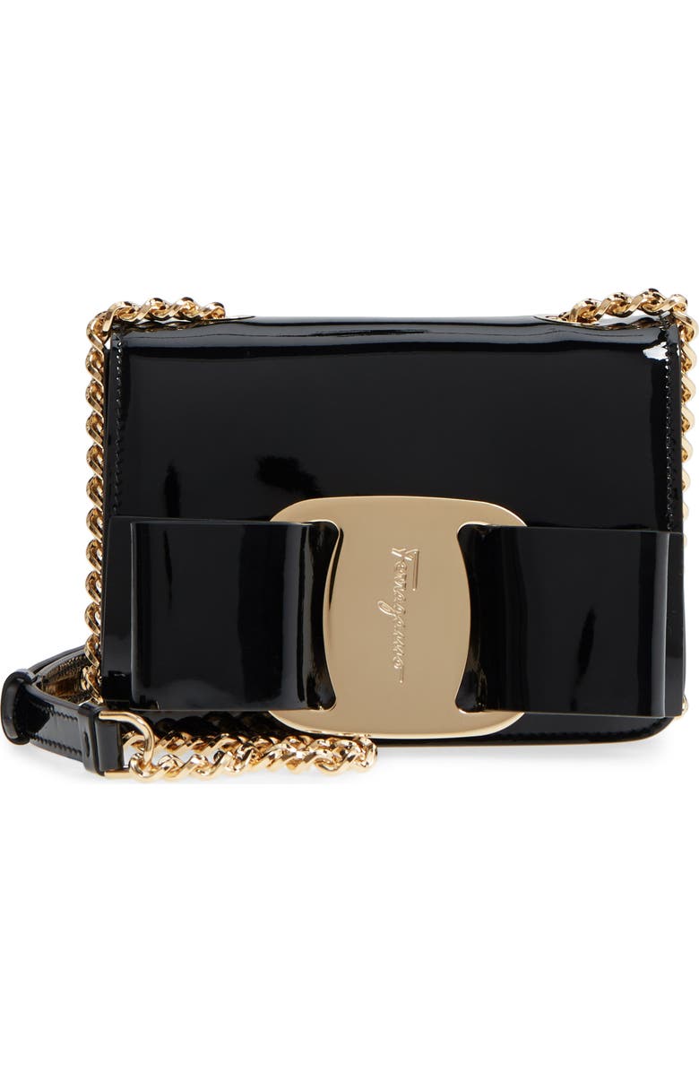 FERRAGAMO Salvatore Ferragamo Vara Patent Leather Crossbody Bag, Main, color,
