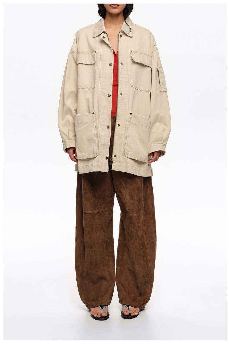 Cotton multi-pocket jacket, Main, color, OFF WHITE