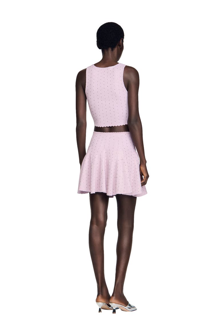 Mini rhinestone knit skirt, Alternate, color, Mauve
