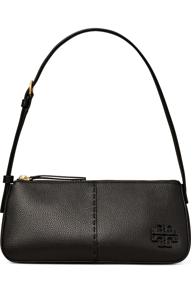 Tory Burch McGraw Pebble Leather Wedge Shoulder Bag, Main, color,