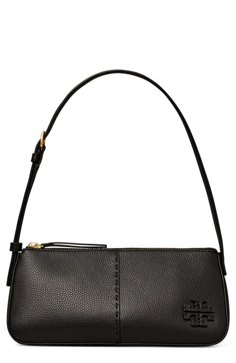 McGraw Pebble Leather Wedge Shoulder Bag