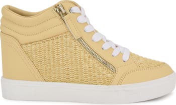 【NINE WEST】Tons Lace Zip Wedge Sneakers★関税・送料無料★ Nine West Tons Women's High Top Wedge Sneakers