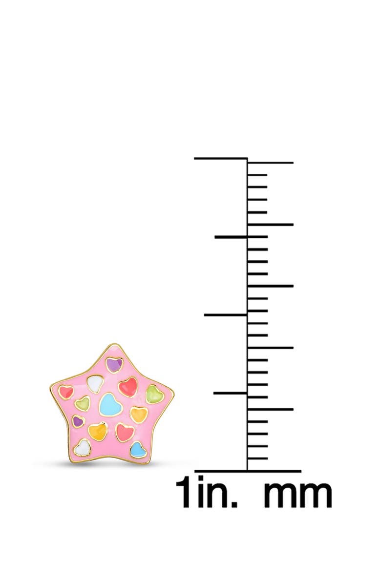 Lily Nily Kids' Puff Star Enamel Stud Earrings, Alternate, color, Pink
