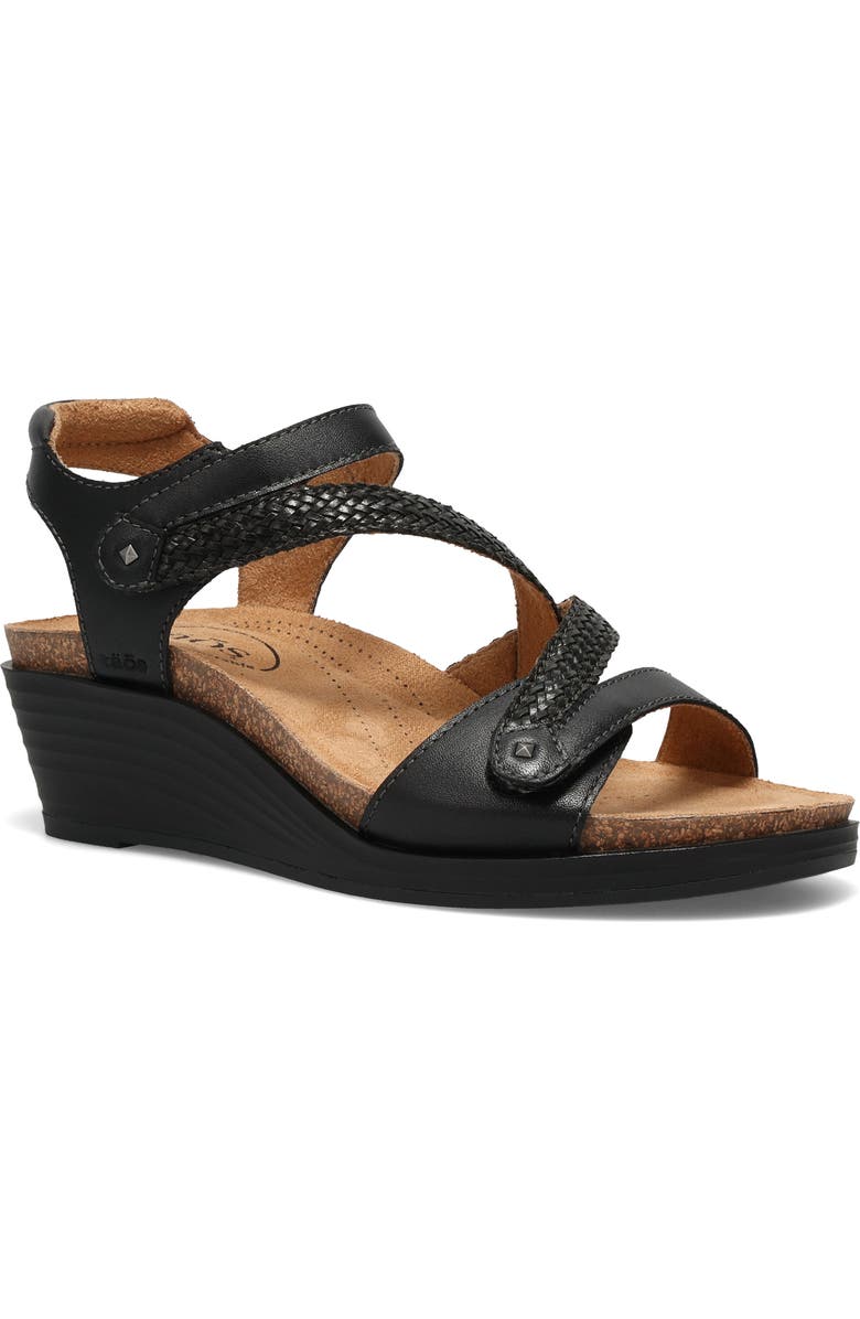 Taos Zecret Ankle Strap Platform Wedge Sandal, Main, color, Black