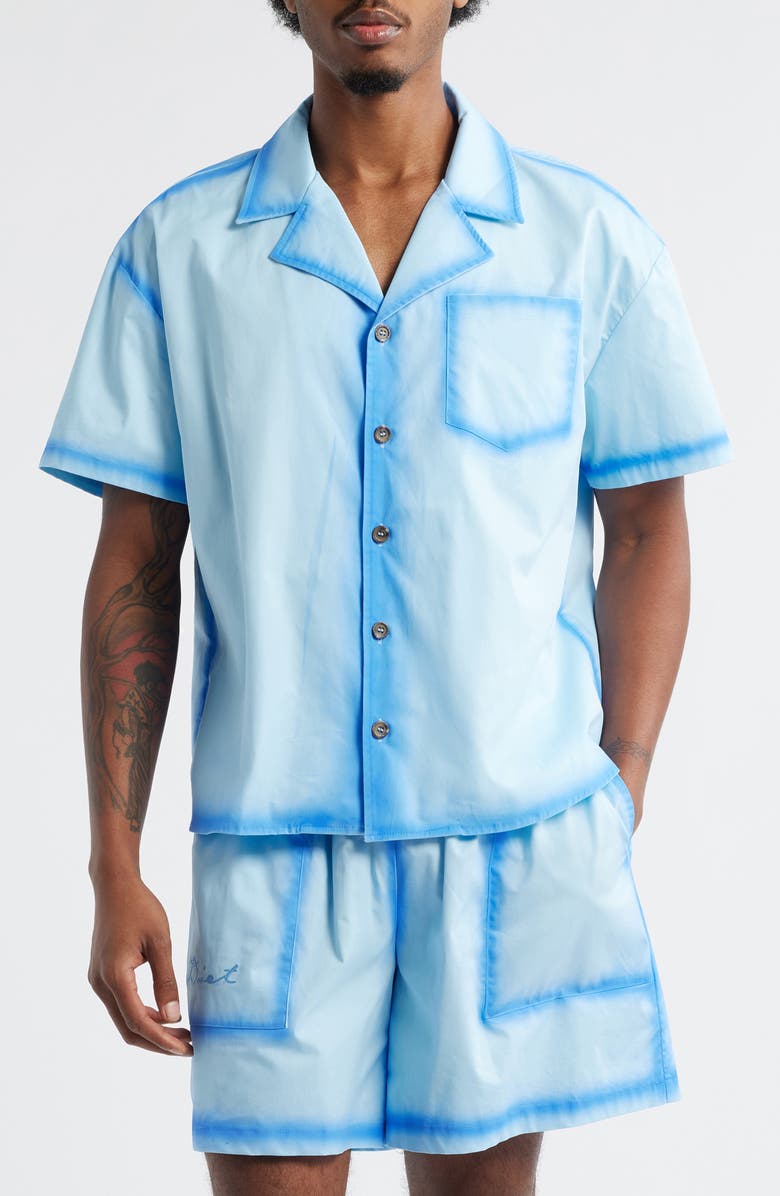 DIET STARTS MONDAY Ocean Spray Cotton Camp Shirt, Main, color, Blue