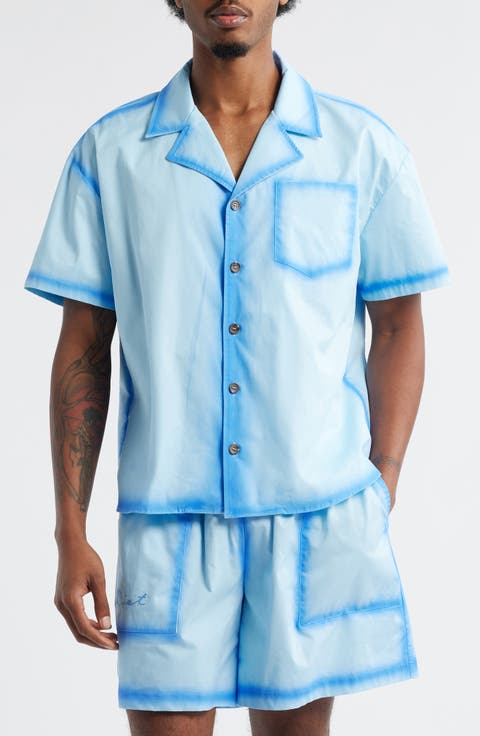 シャツ DIET STARTS MONDAY Strokes Cotton & Linen Blend Camp Shirt DIET STARTS MONDAY Clothing for Men | Online Sale up to 29