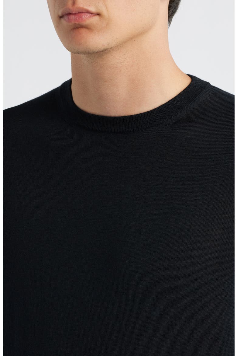 Wool, Silk & Cashmere Crewneck Sweater, Alternate, color, BLACK