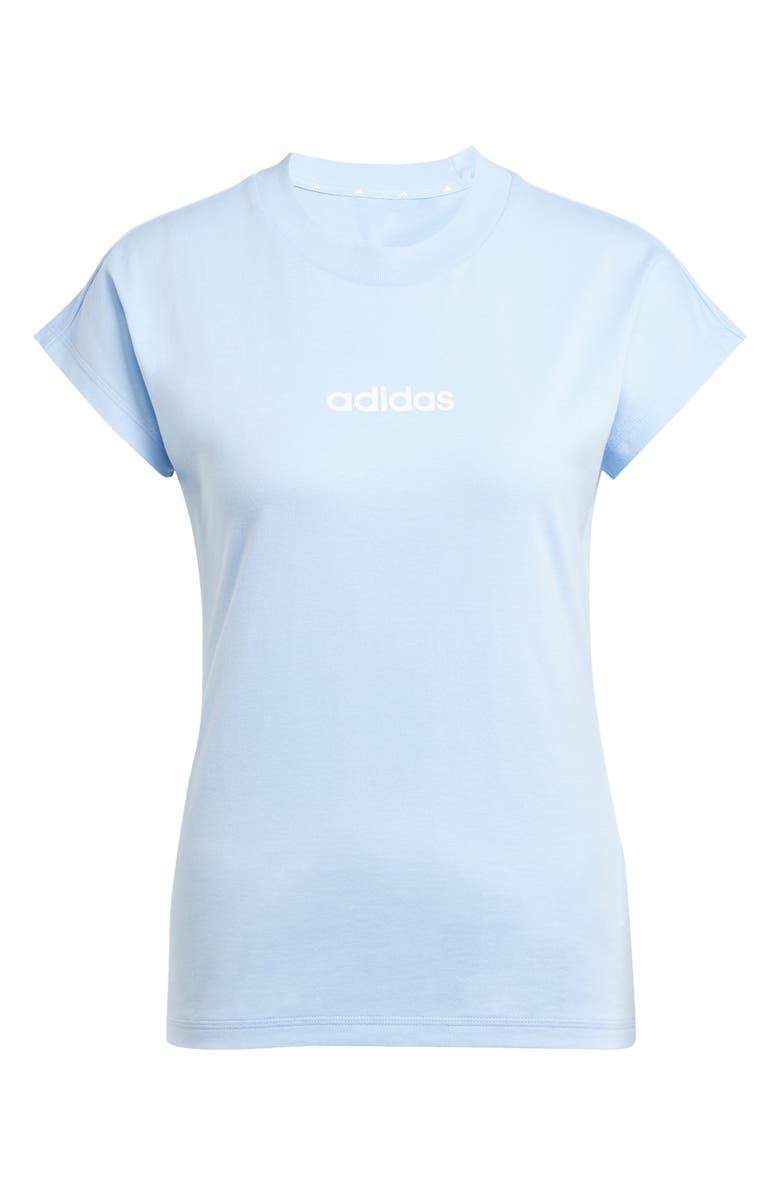 adidas Linear Logo Graphic T-Shirt, Alternate, color, Glow Blue/ White