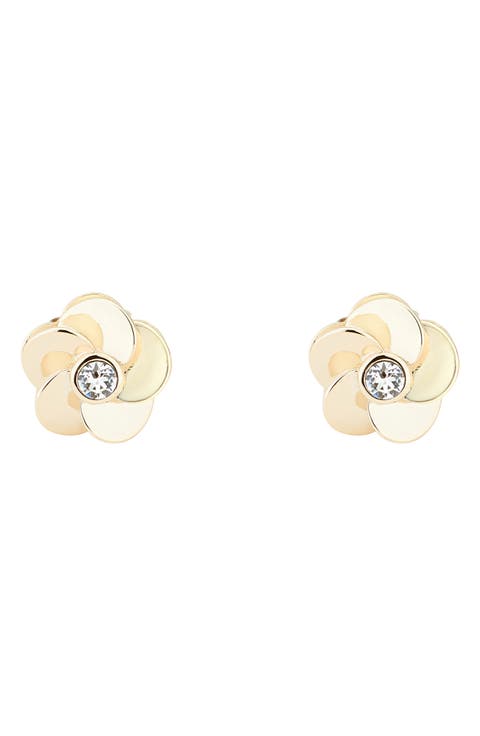 Pelipa Polished Flower Stud Earrings