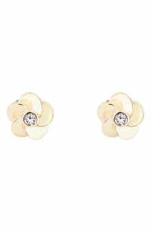 Pelipa Polished Flower Stud Earrings