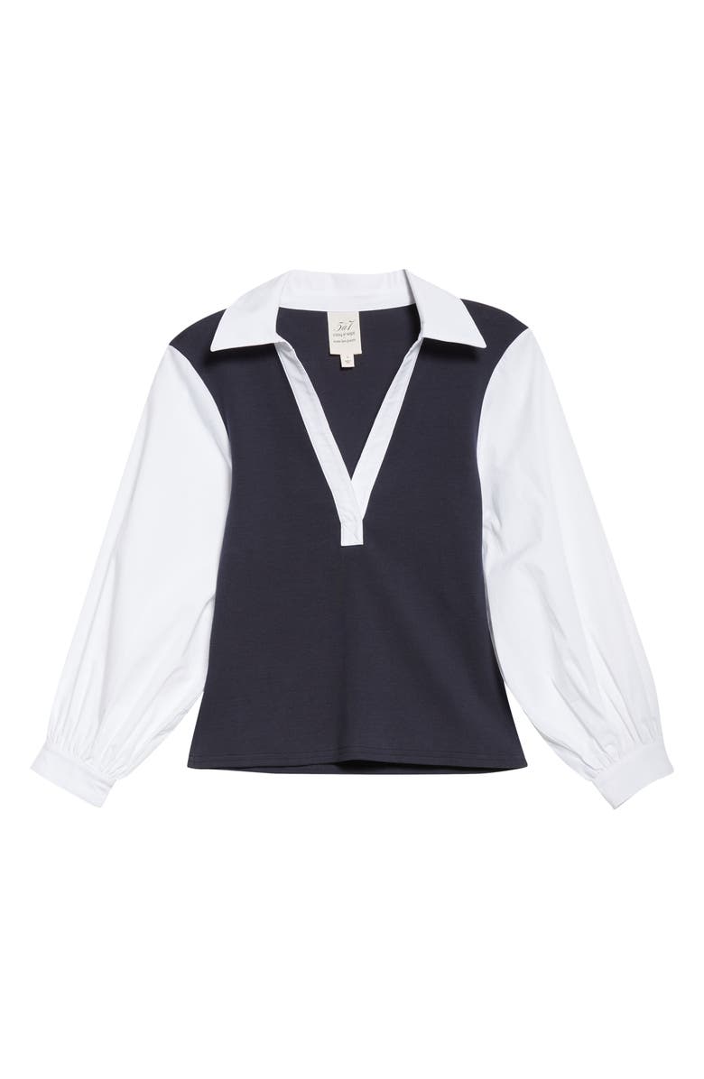 Cinq à Sept Colleen Mixed Media Collar Top, Alternate, color, 