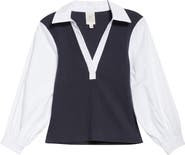 Cinq à Sept Colleen Mixed Media Collar Top