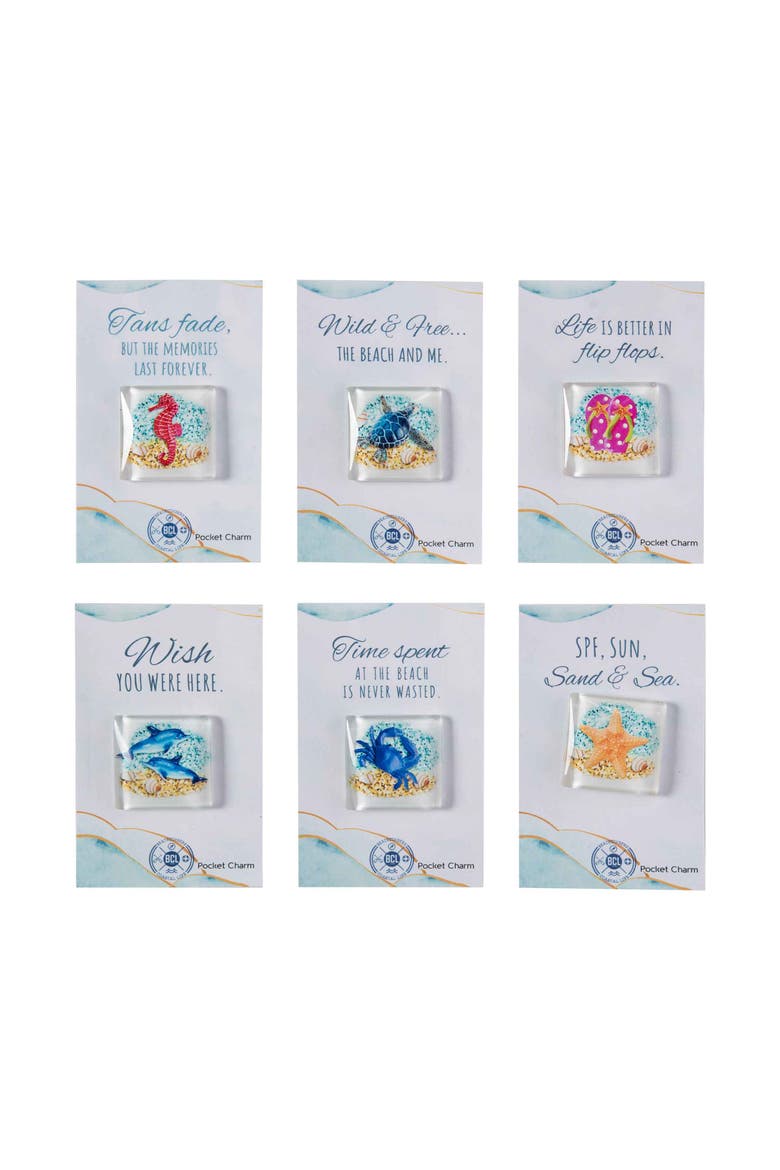 Beach Keepsake Pocket Charms Assortment of 6, Alternate, color, Blue