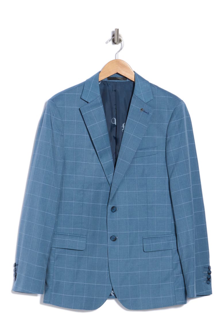Windowpane Check Sport Coat, Main, color, BLUE