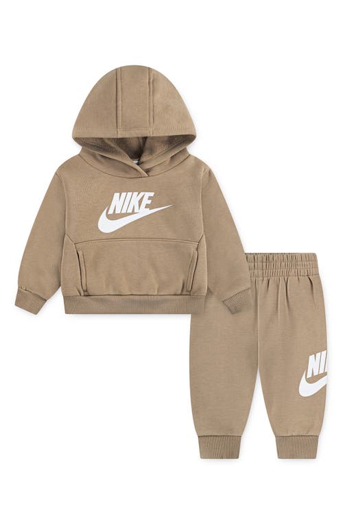 Nike Club Fleece Hoodie & Joggers Set In Brown